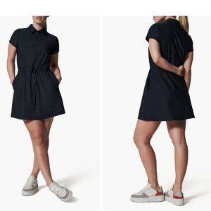 Offers Welcome Spanx Sunshine Dress Black UPF 50+ Drawstring Waist and Pockets M